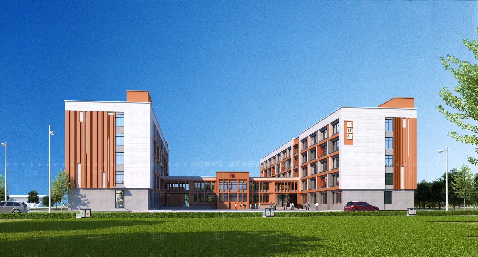 现代学校外观3D模型下载【ID:1139730234】