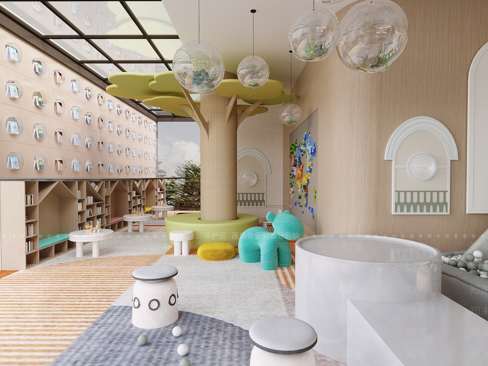 现代儿童游乐区3D模型下载【ID:1139732343】