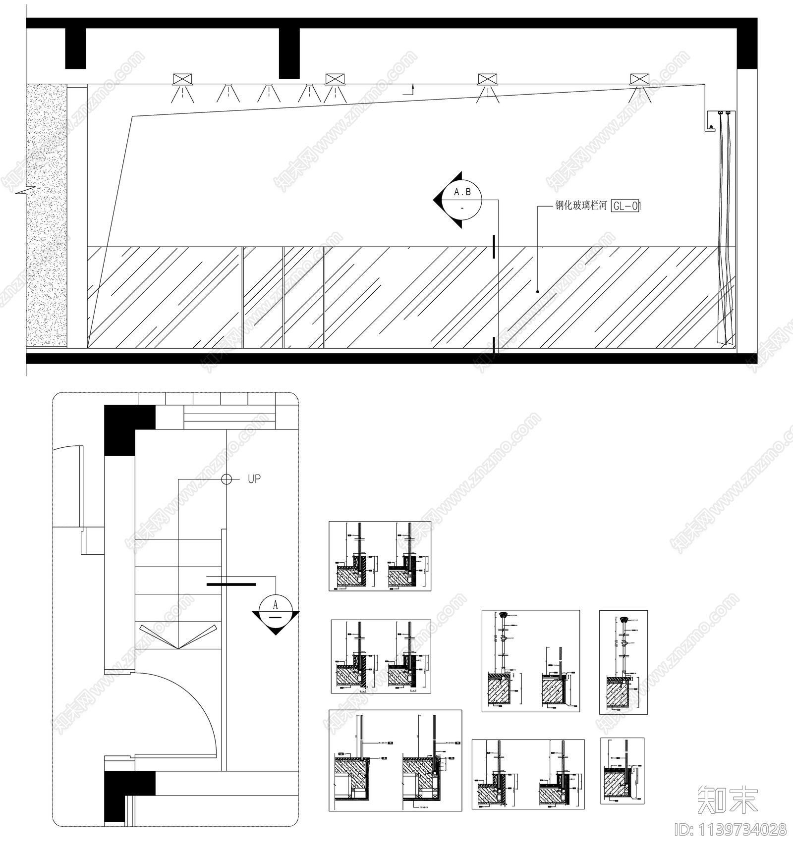 栏杆立面大样cad施工图下载【ID:1139734028】