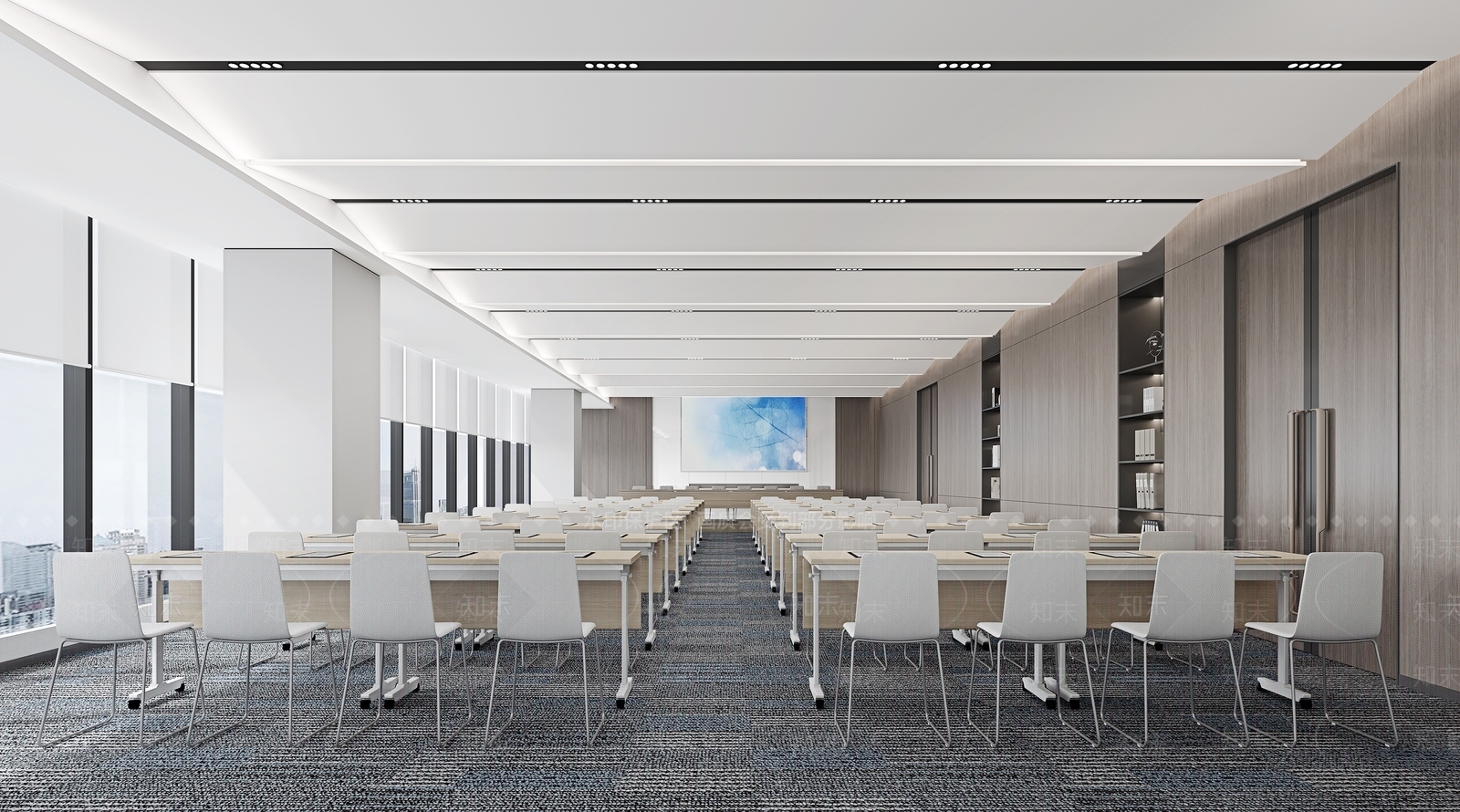 现代多功能会议室3D模型下载【ID:1139734367】