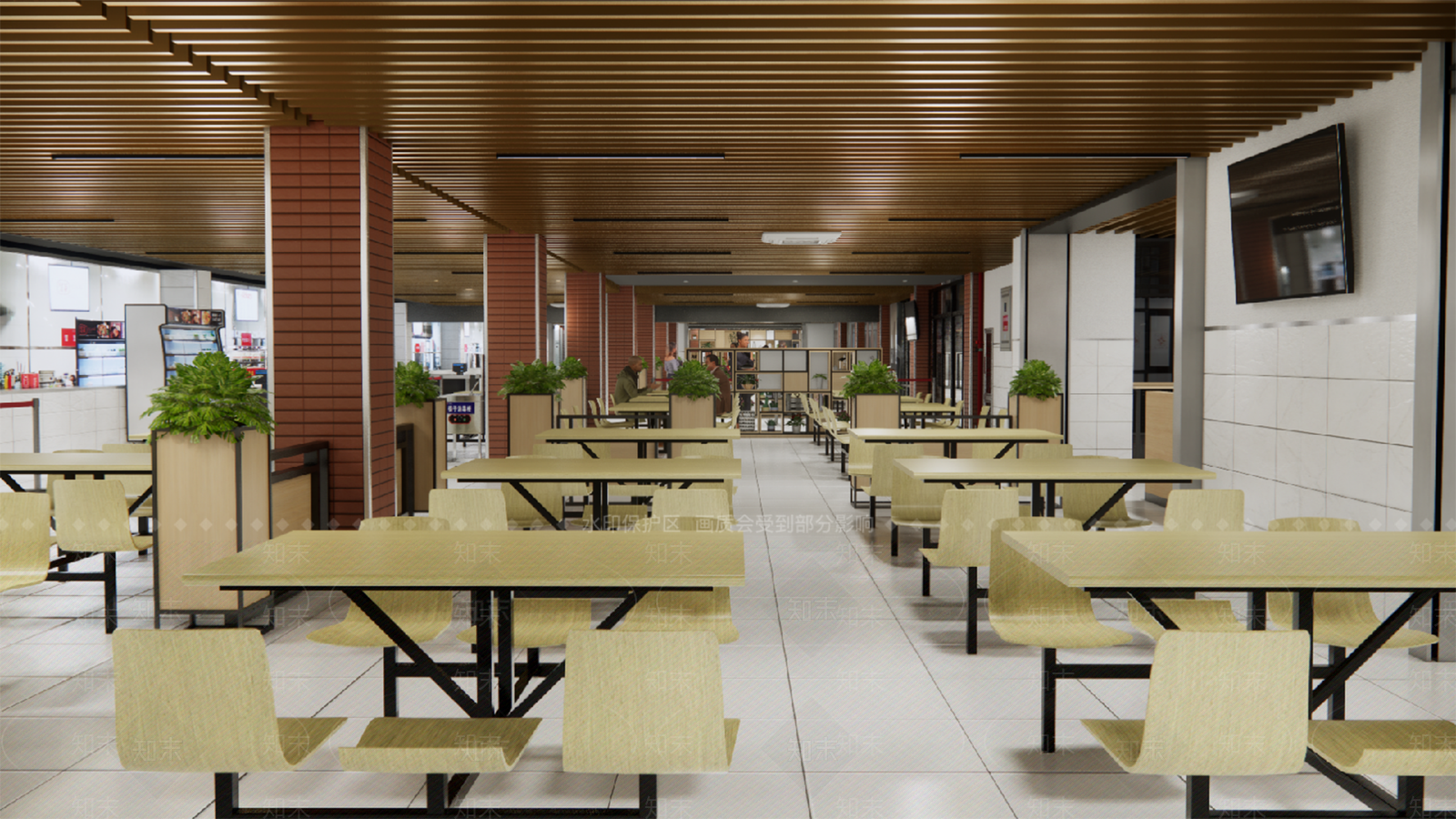 现代学校校园食堂SU模型下载【ID:1139739530】