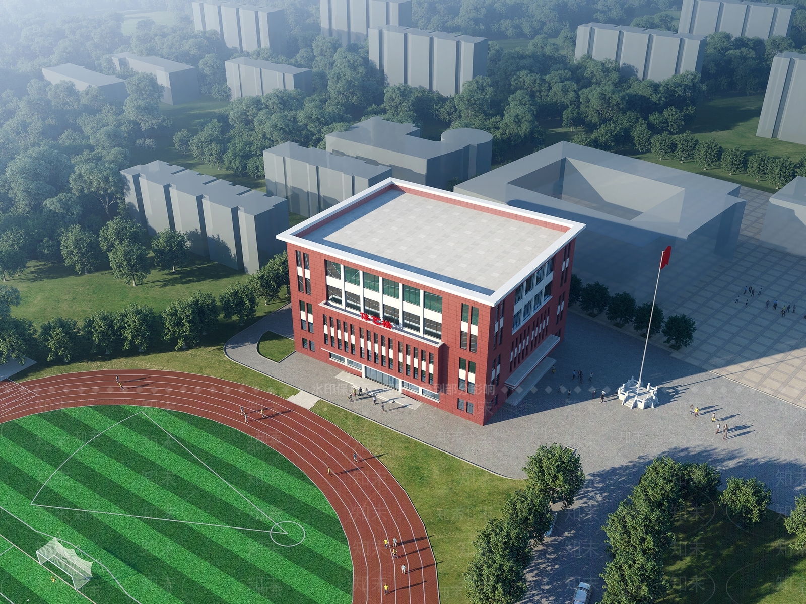 现代学校体育馆外观3D模型下载【ID:1139740230】