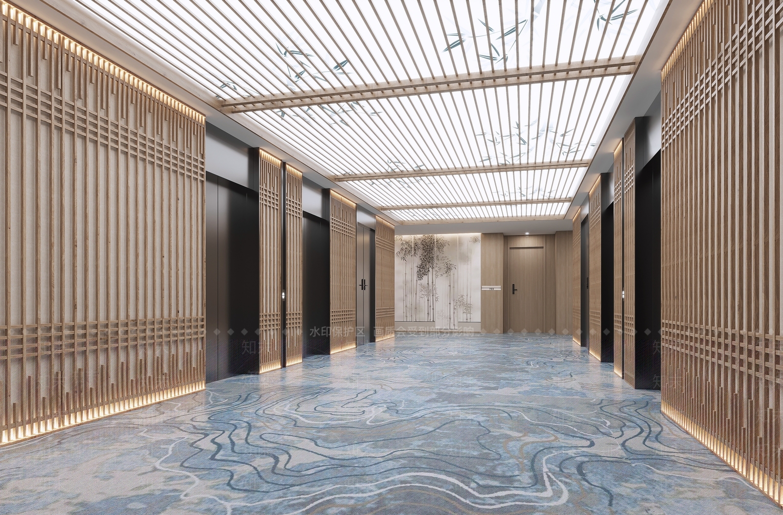 现代酒店电梯间3D模型下载【ID:1139742018】