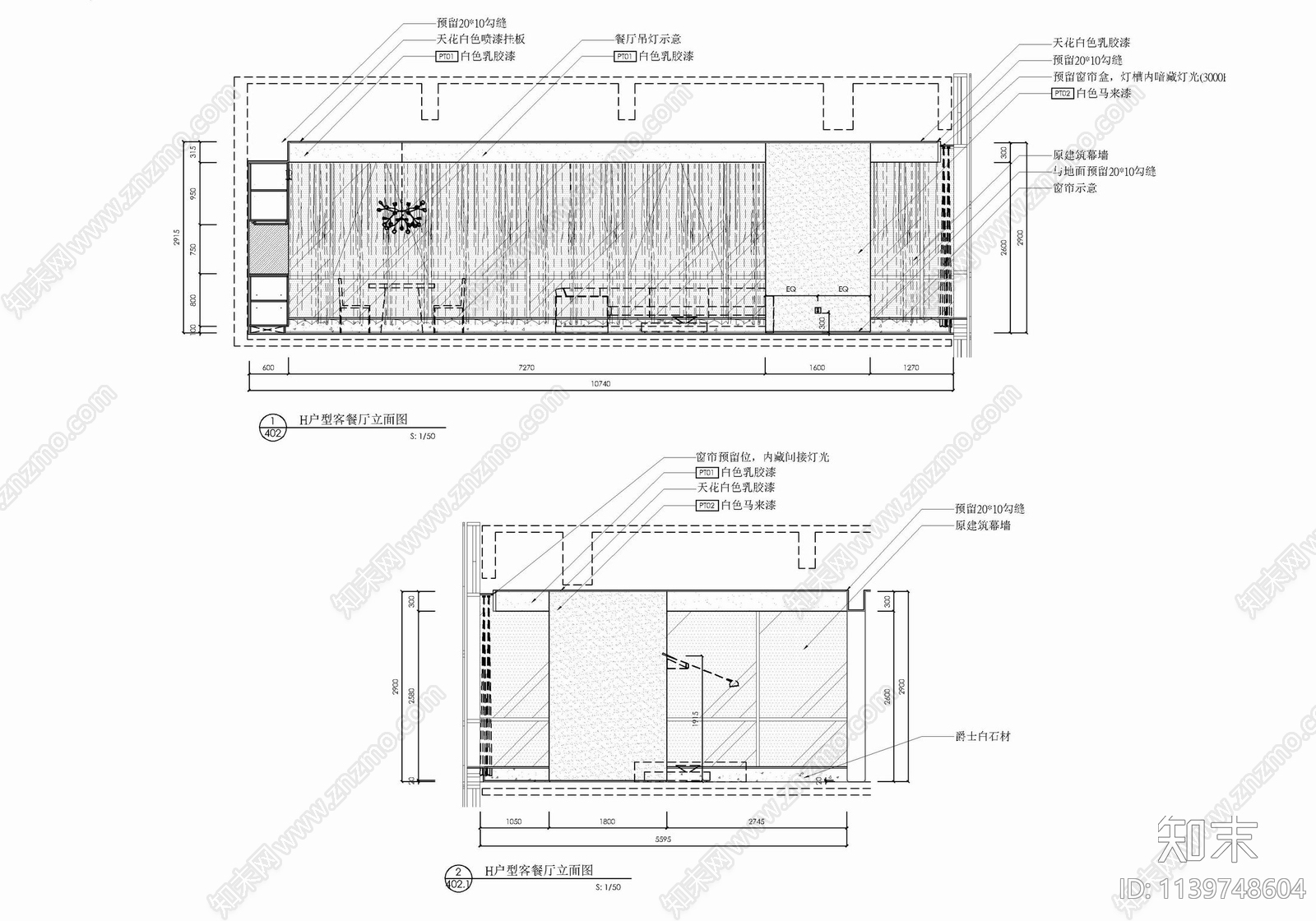 174㎡公寓家装样板间cad施工图下载【ID:1139748604】