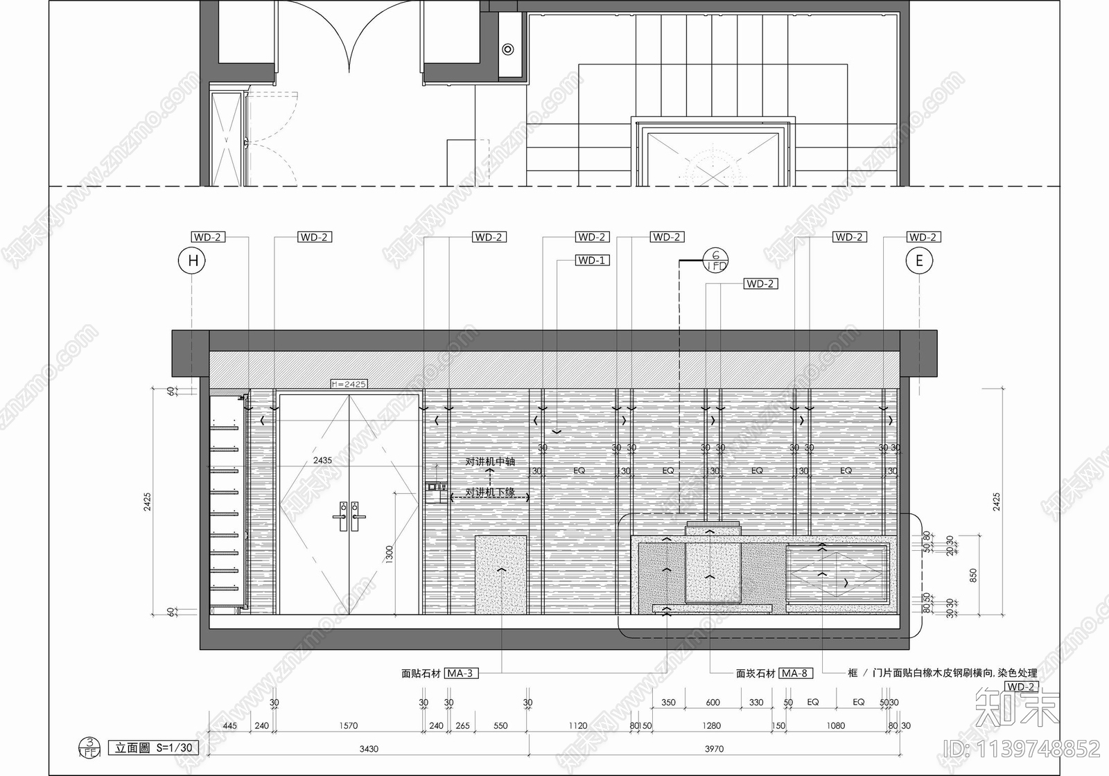 500㎡叠层别墅家装cad施工图下载【ID:1139748852】