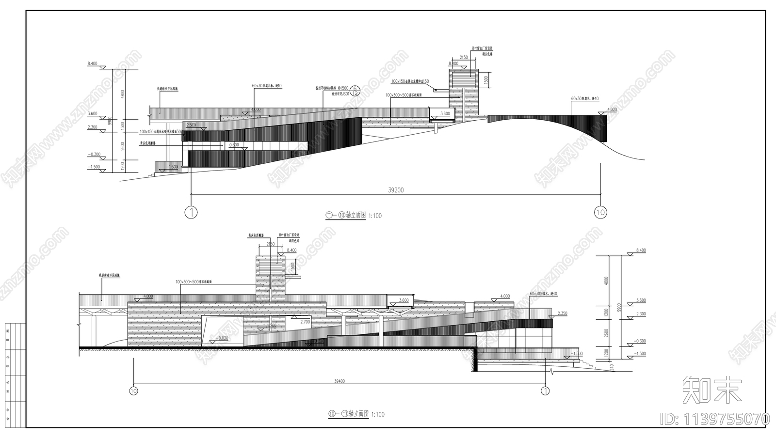 公园管理用房建筑cad施工图下载【ID:1139755070】