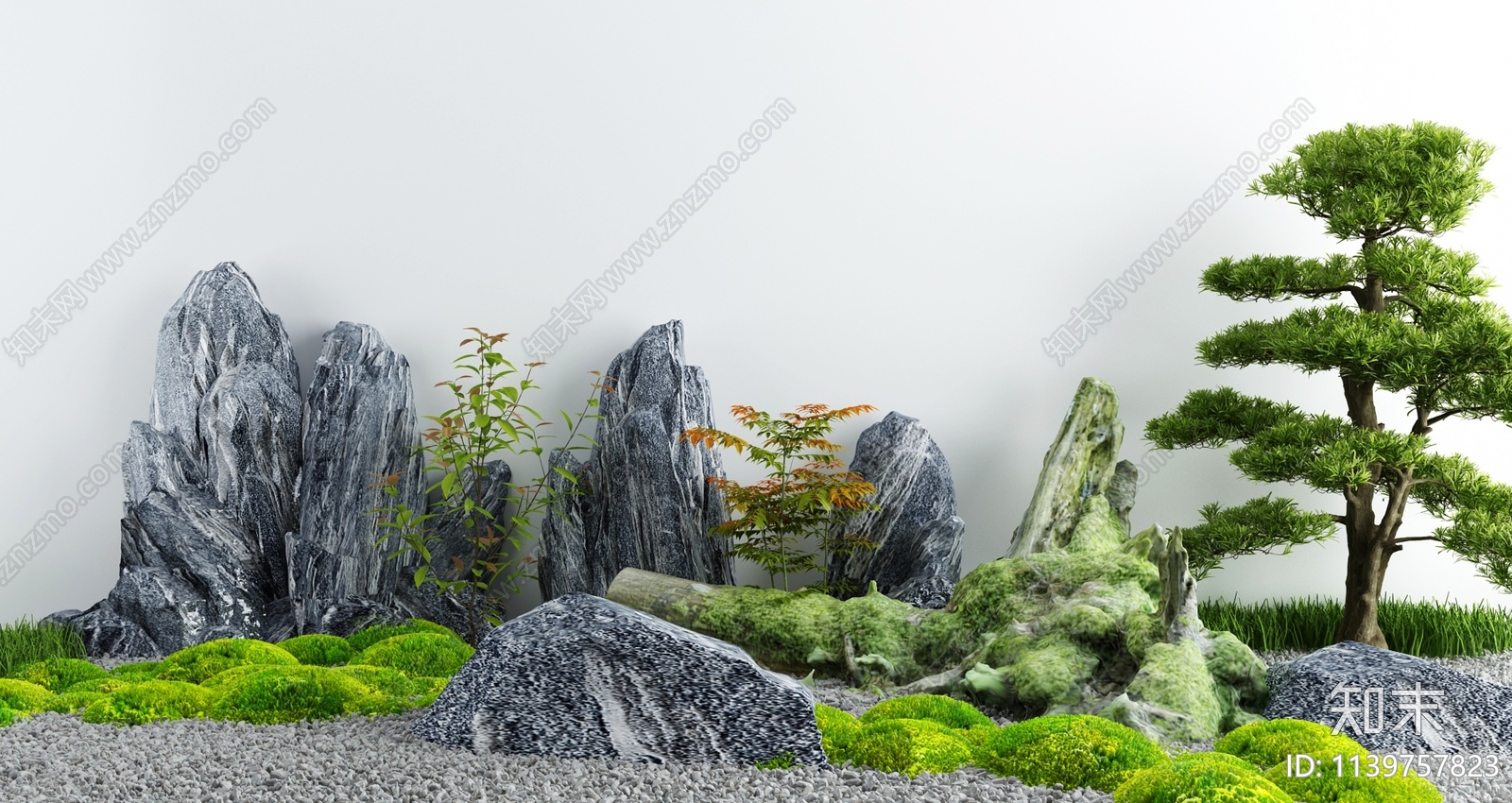 新中式假山水景3D模型下载【ID:1139757823】