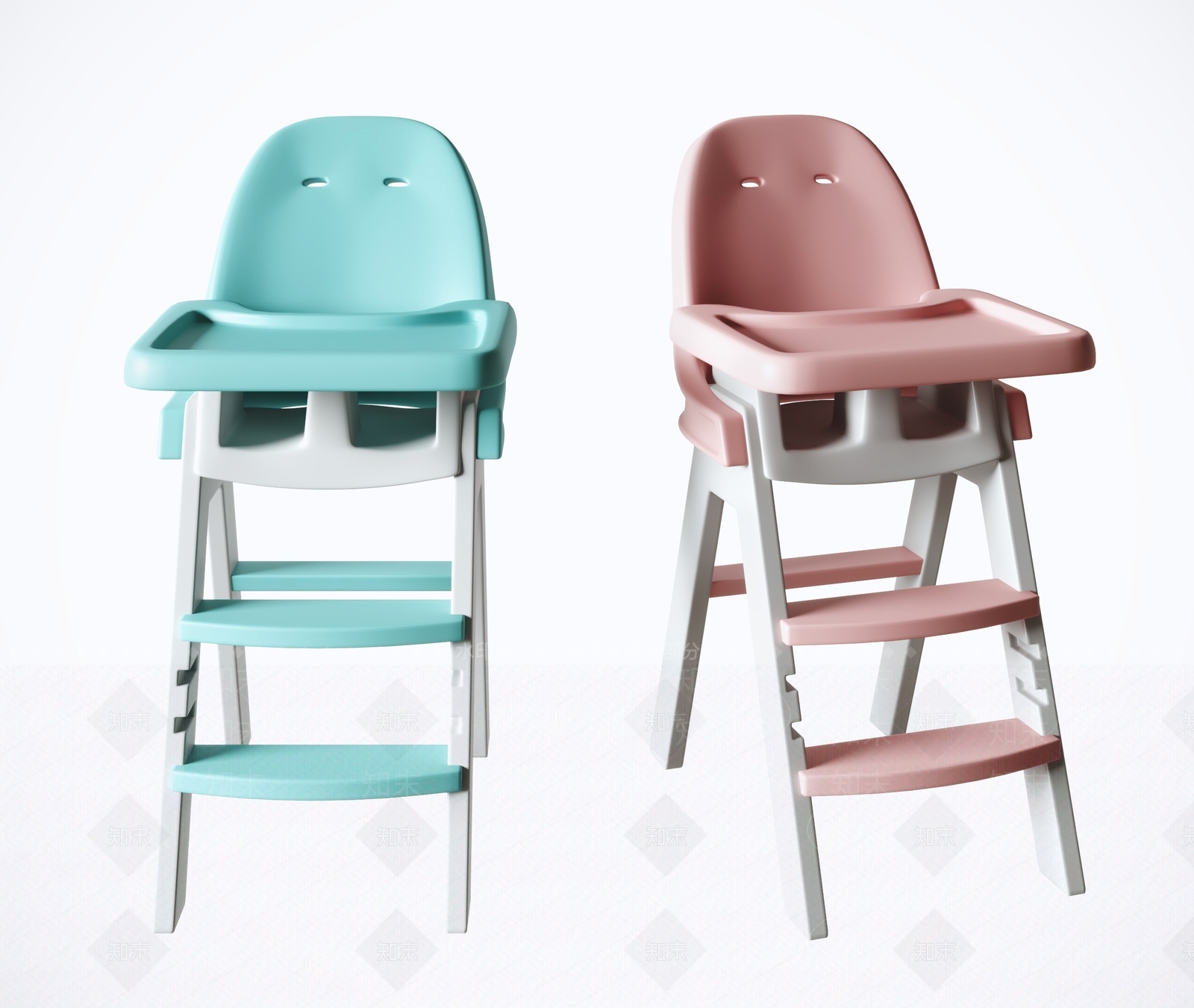 现代儿童餐椅3D模型下载【ID:1139759148】