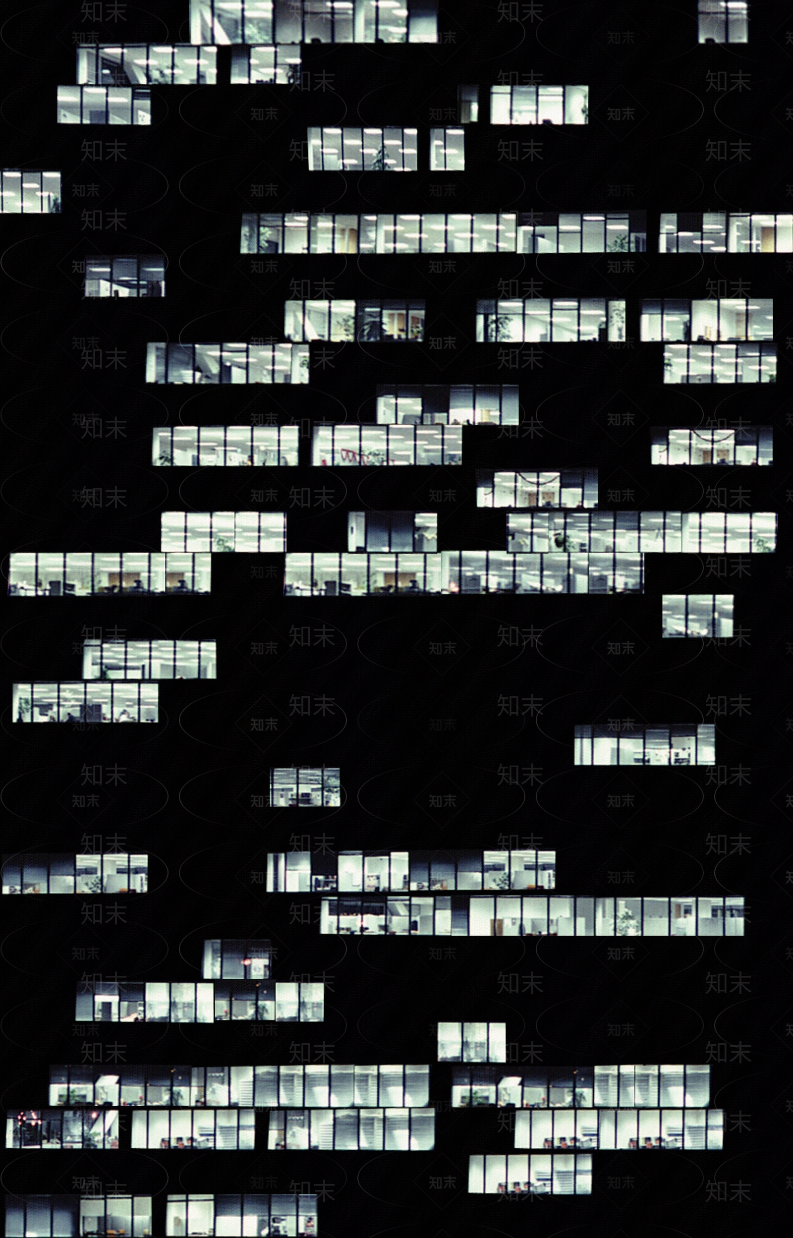 办公室外立面窗户夜景贴图下载【ID:1139759930】