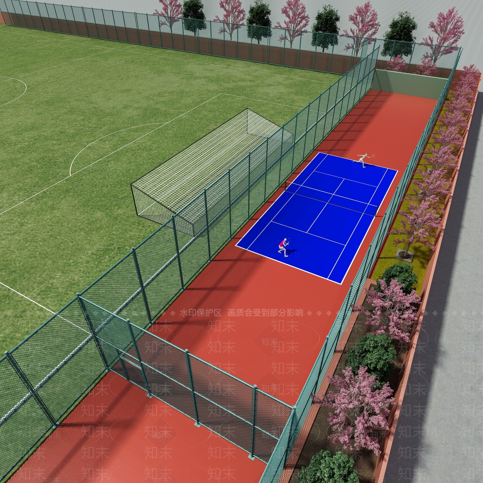 现代学校网球体育场3D模型下载【ID:1139768198】