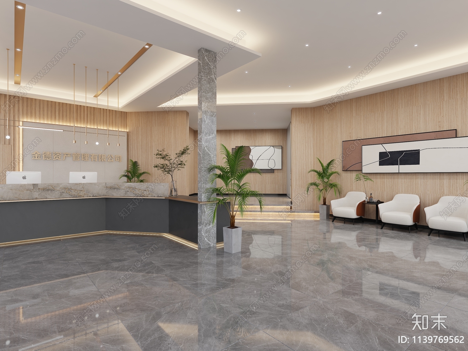 现代简约办公室cad施工图下载【ID:1139769562】