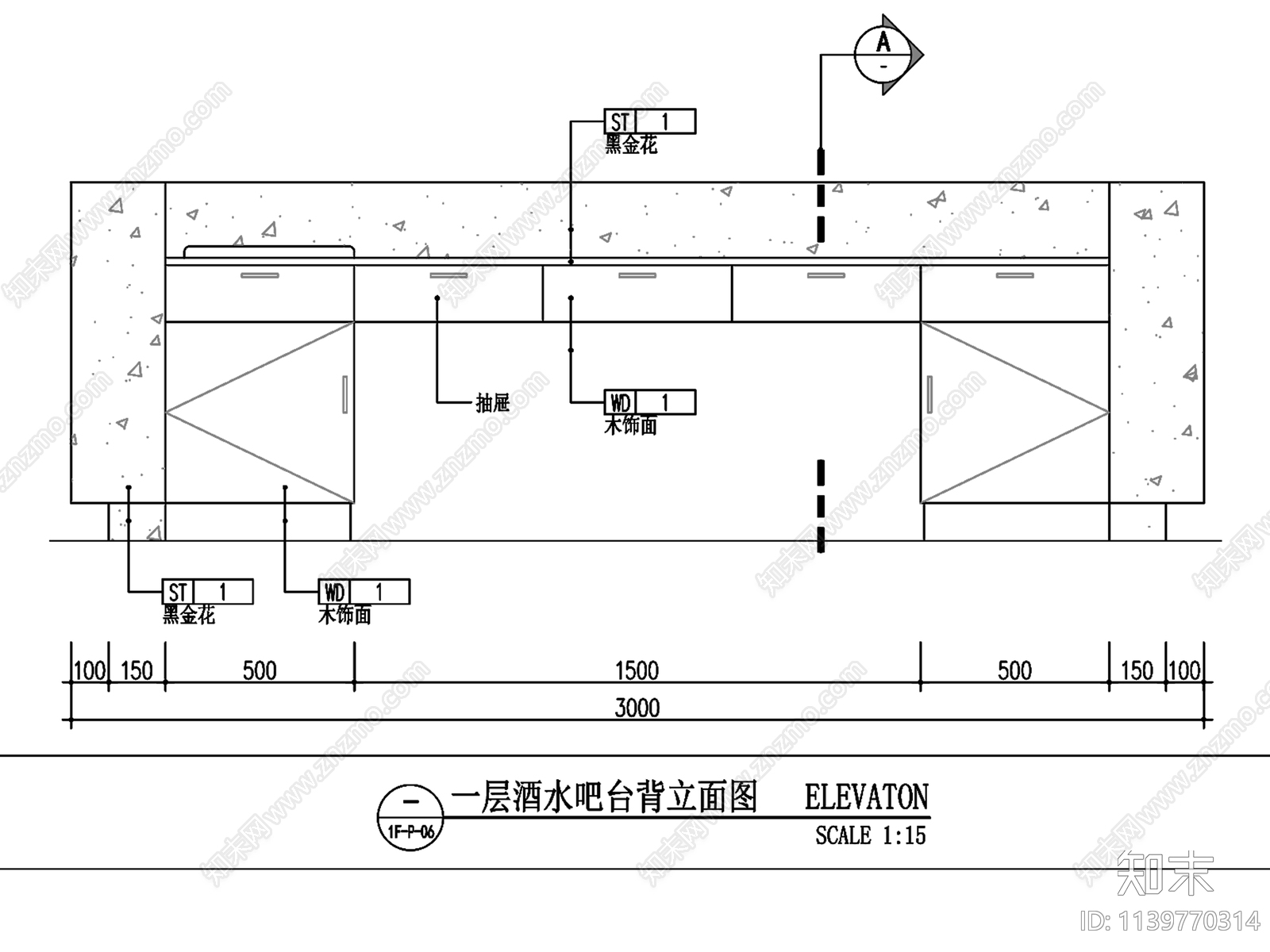 酒水吧台详图cad施工图下载【ID:1139770314】
