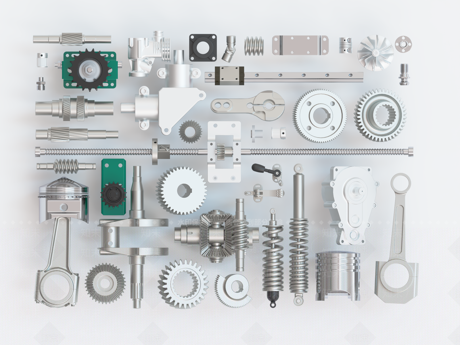 现代机械零件五金件齿轮导轨SU模型下载【ID:1139771173】