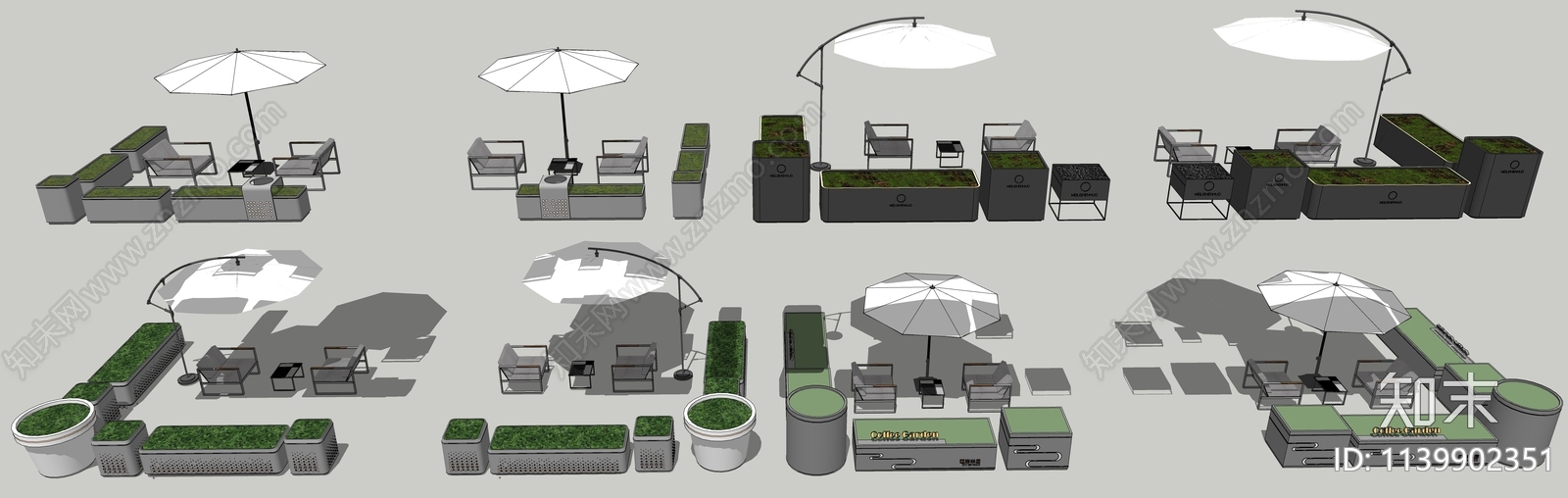现代户外桌椅组合SU模型下载【ID:1139902351】