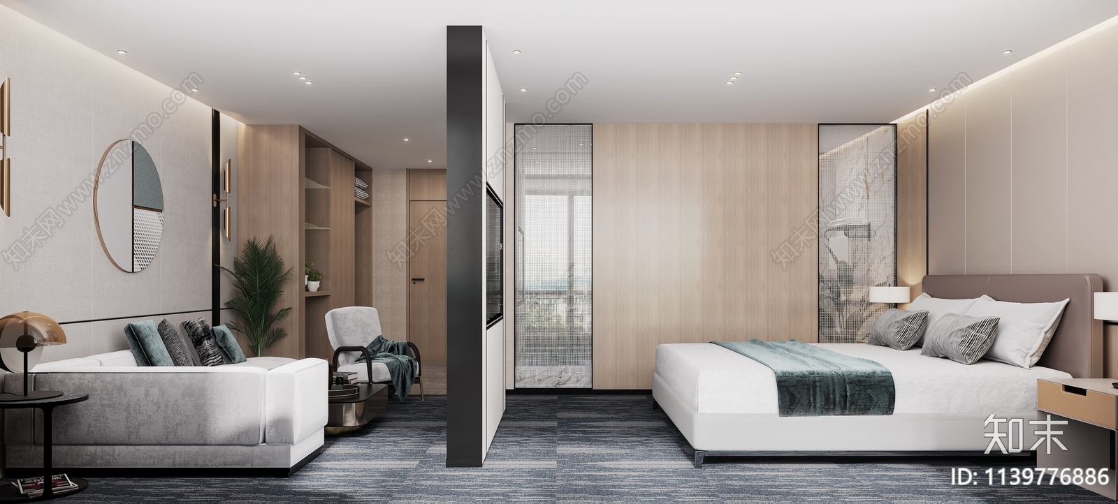 酒店客房cad施工图下载【ID:1139776886】