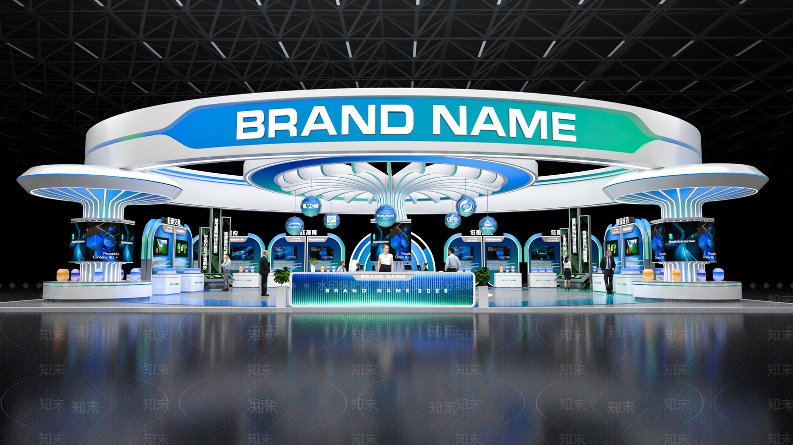 现代科技展台模型SU模型下载【ID:1139777425】