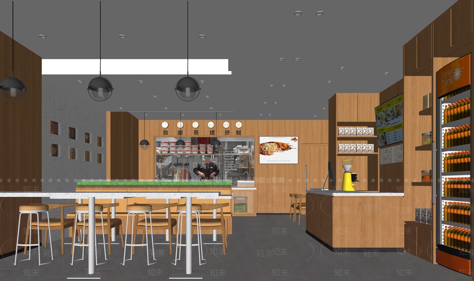 现代快餐店SU模型下载【ID:1139778424】