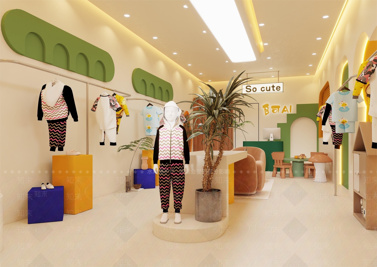 现代童装店3D模型下载【ID:1139788259】