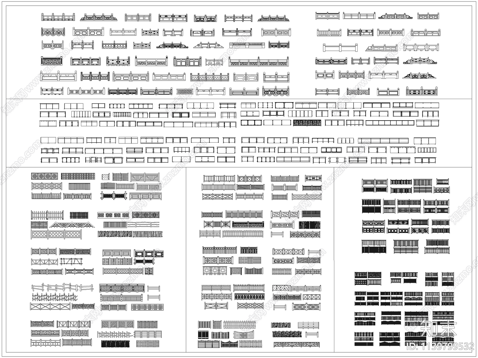 铁艺玻璃木护栏篱笆施工图下载【ID:1139799532】