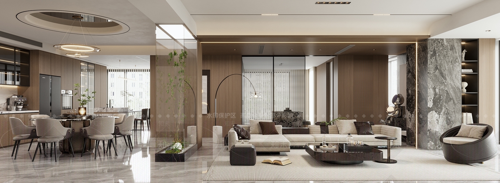 现代意式客餐厅3D模型下载【ID:1139802667】