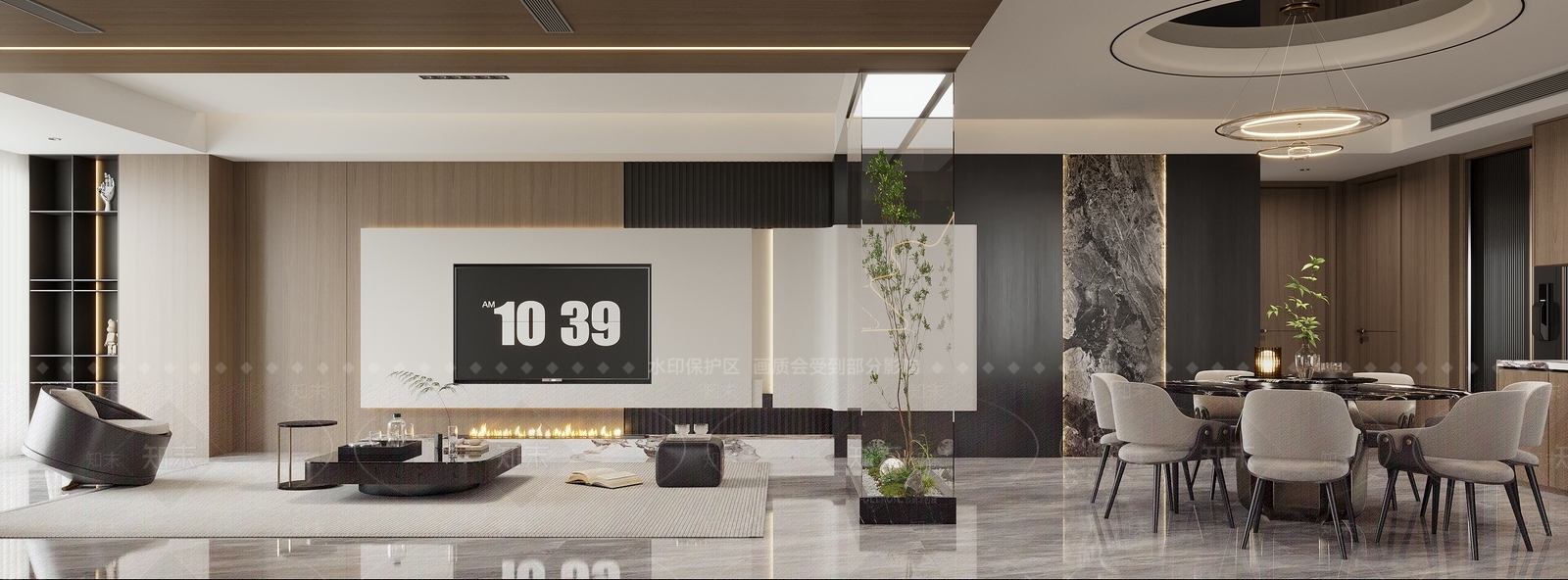 现代意式客餐厅3D模型下载【ID:1139802667】