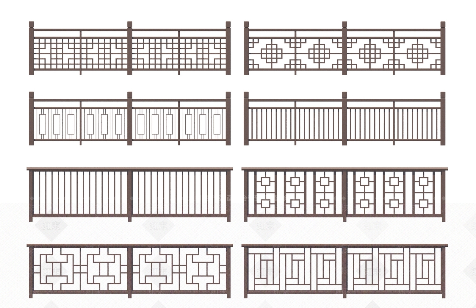 围栏护栏SU模型精品下载_SketchUp模型_知末网