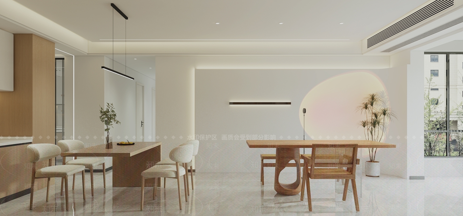 现代原木风客餐厅3D模型下载【ID:1139806677】_知末3d模型网