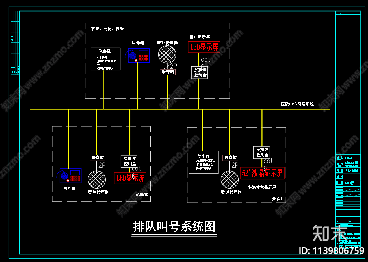 门诊住院综合楼智能化系统cad施工图下载【ID:1139806759】