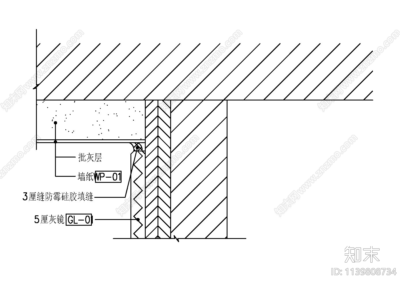 不同材料碰口大样cad施工图下载【ID:1139808734】