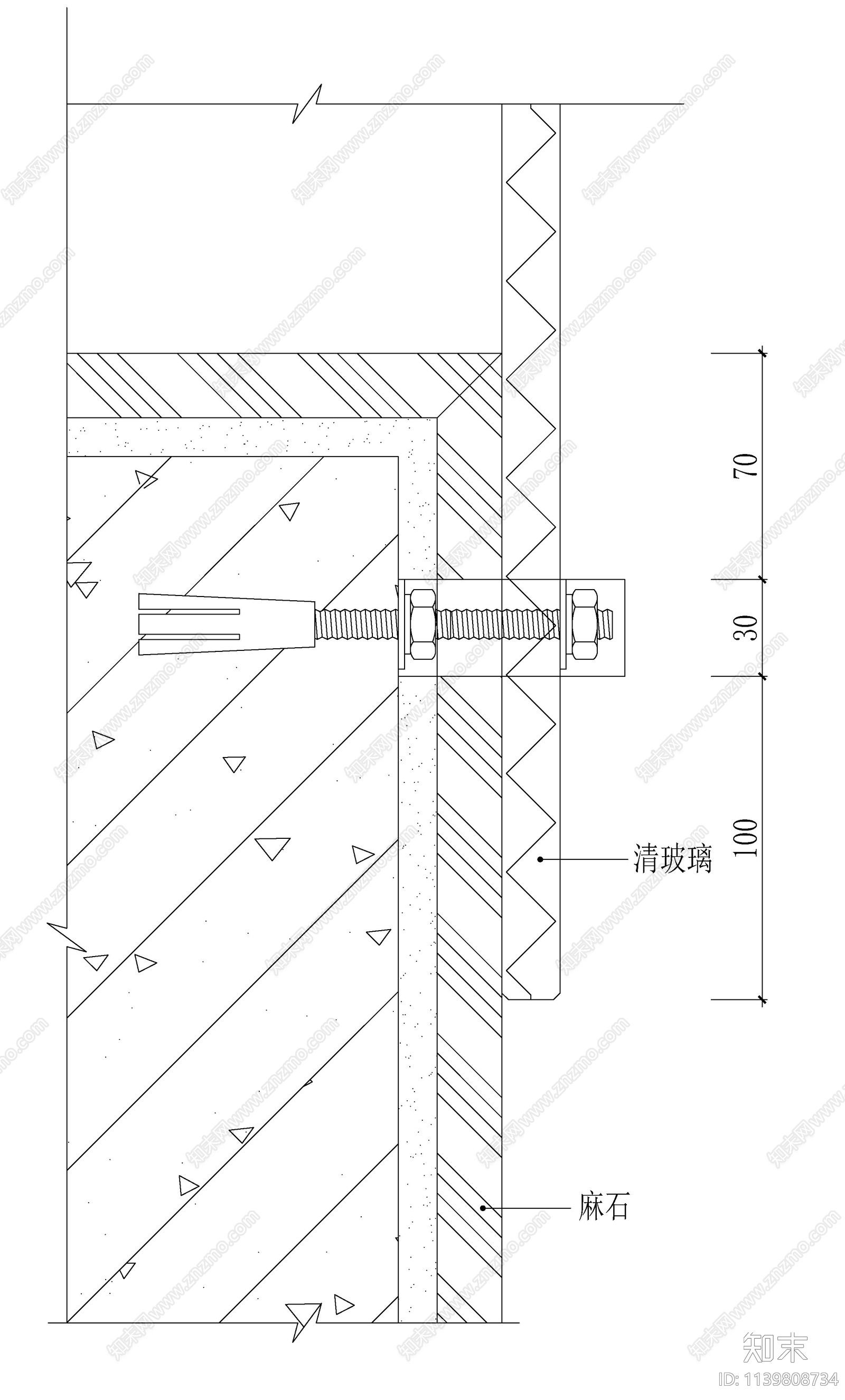 不同材料碰口大样cad施工图下载【ID:1139808734】