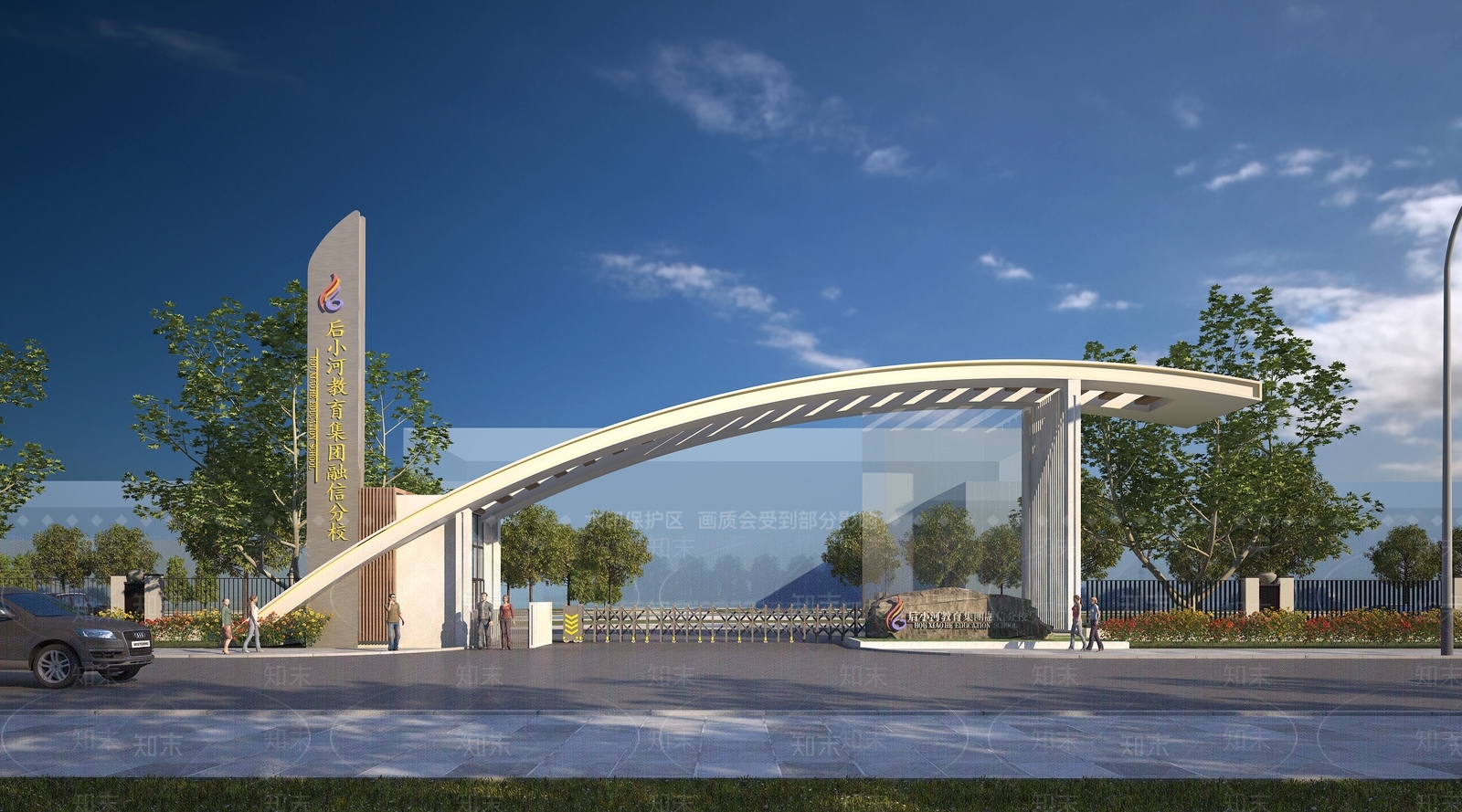 现代厂房工业园大门SU模型下载【ID:1139810480】