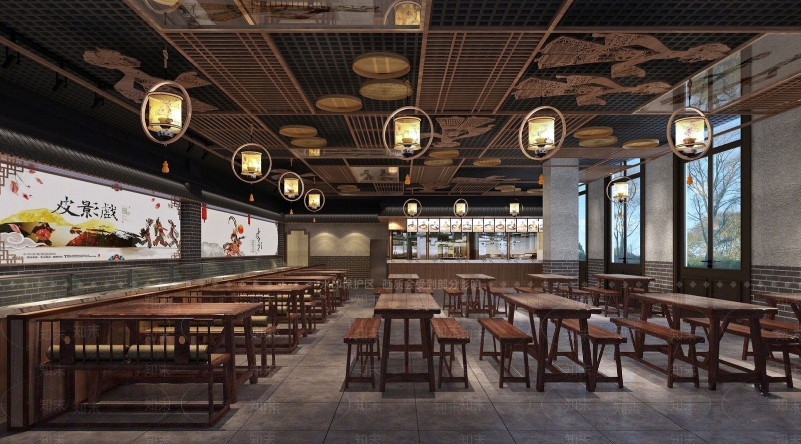 新中式中餐厅SU模型下载【ID:1139812230】