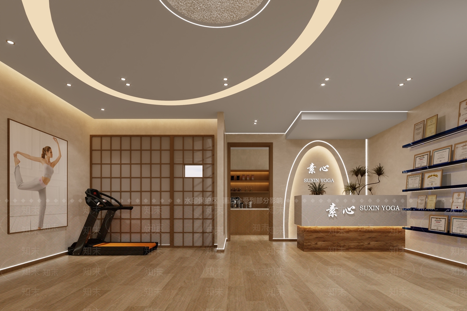 现代瑜伽室3D模型下载【ID:1139815160】