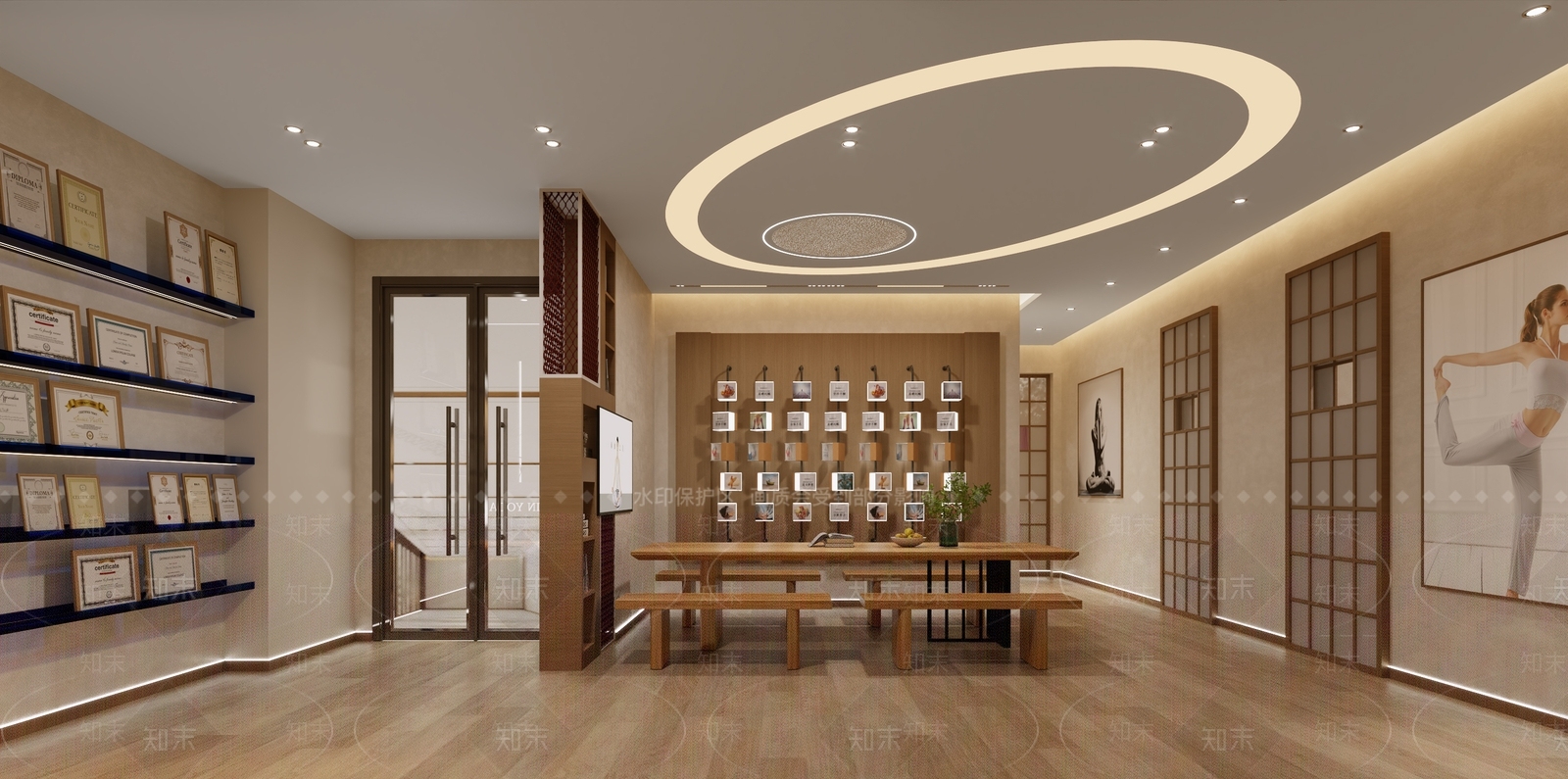 现代瑜伽室3D模型下载【ID:1139815160】