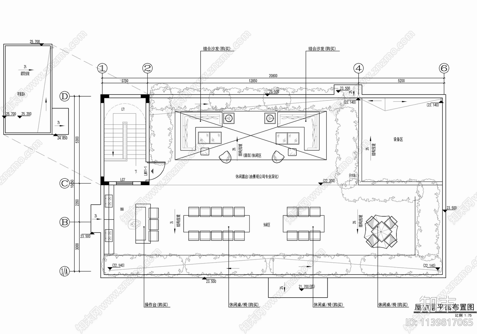 六层小型办公楼装修cad施工图下载【ID:1139817065】