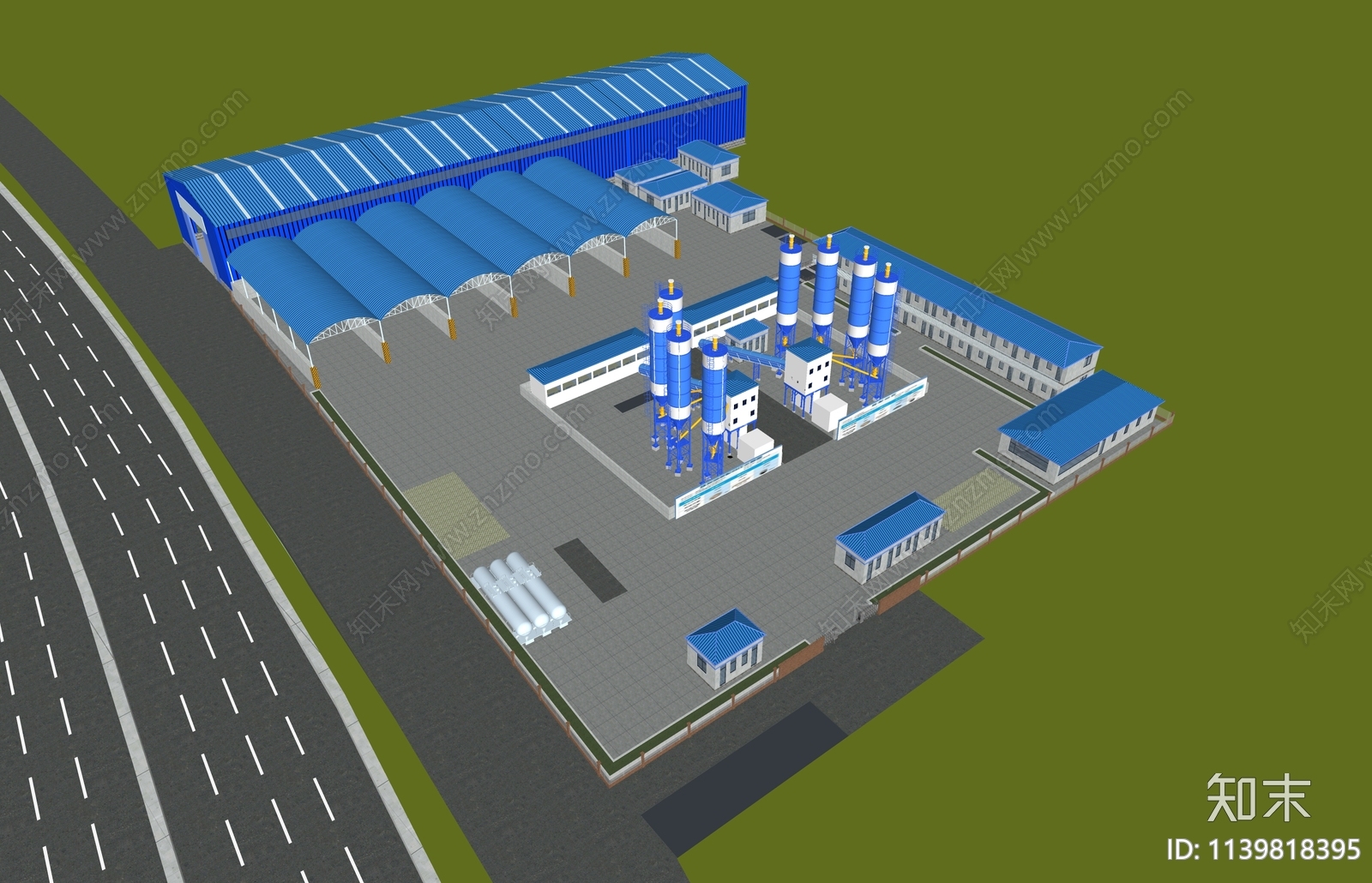 现代工业厂房SU模型下载【ID:1139818395】