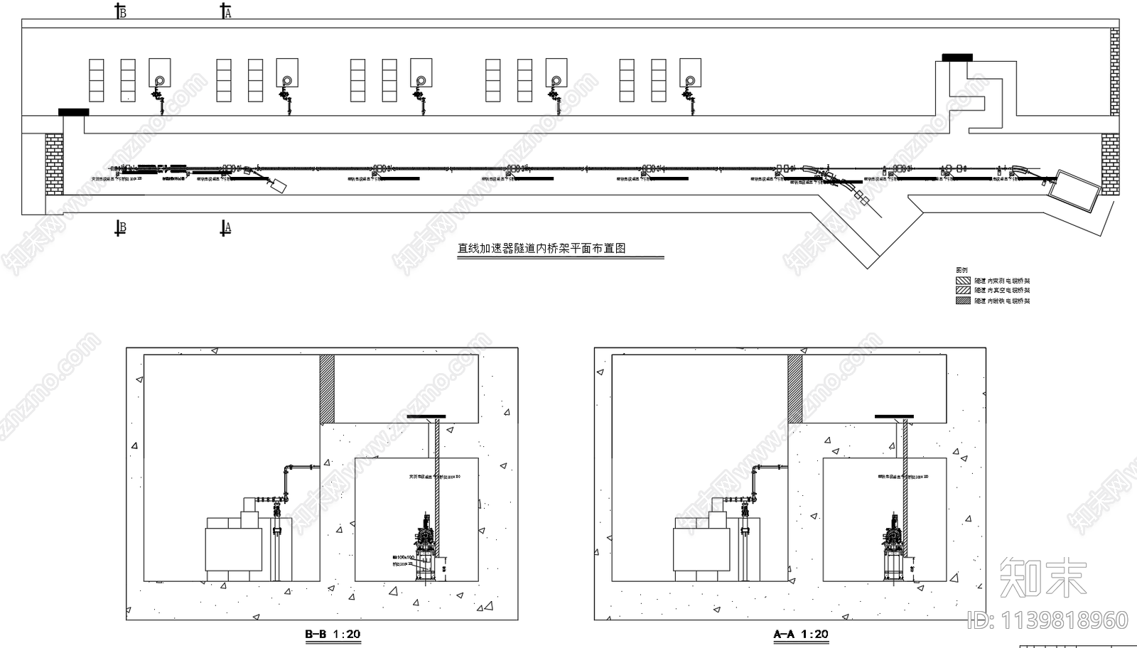 隧道电缆桥架cad施工图下载【ID:1139818960】