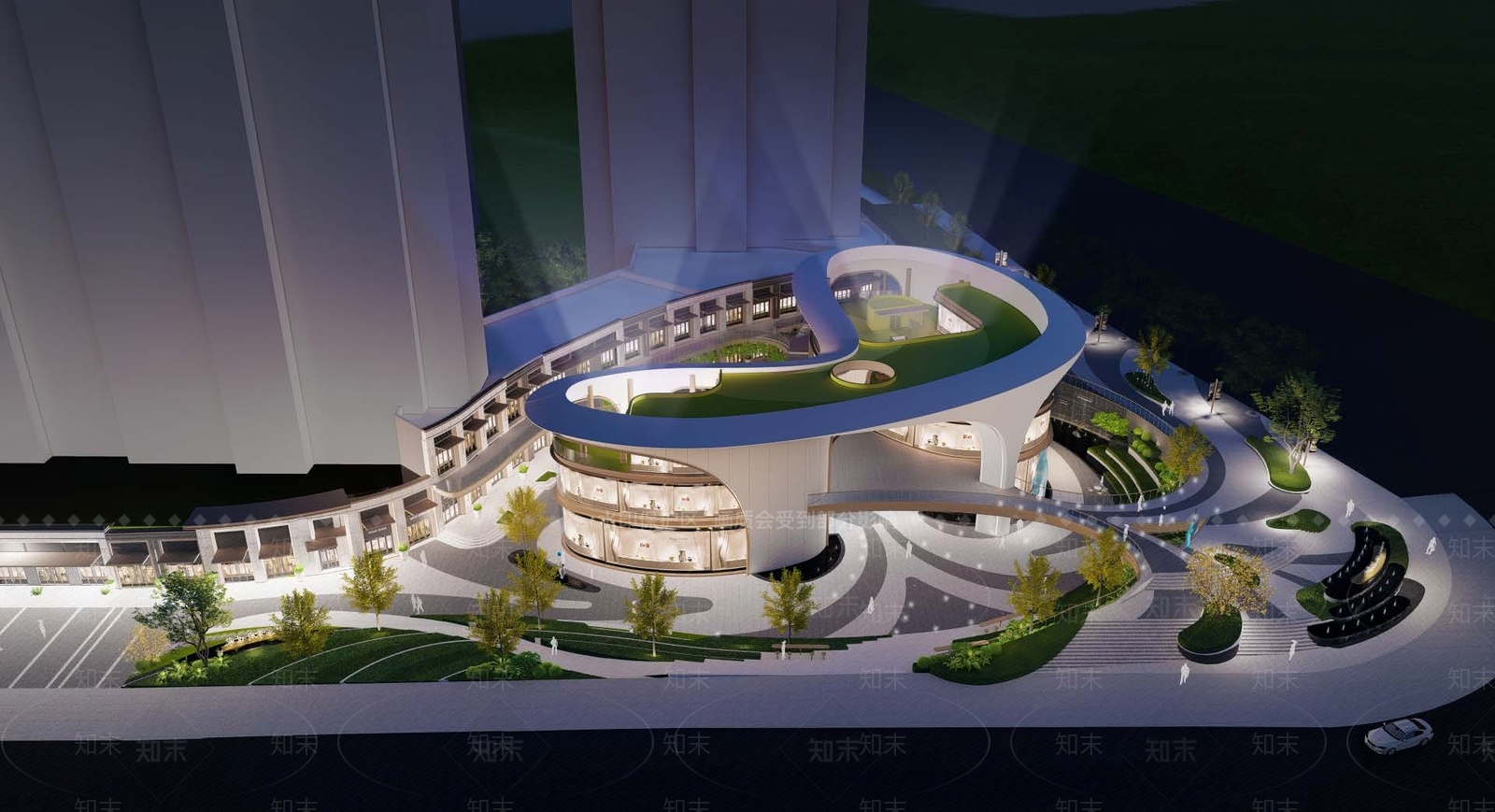 现代商业建筑SU模型下载【ID:1139819248】_知末su模型网