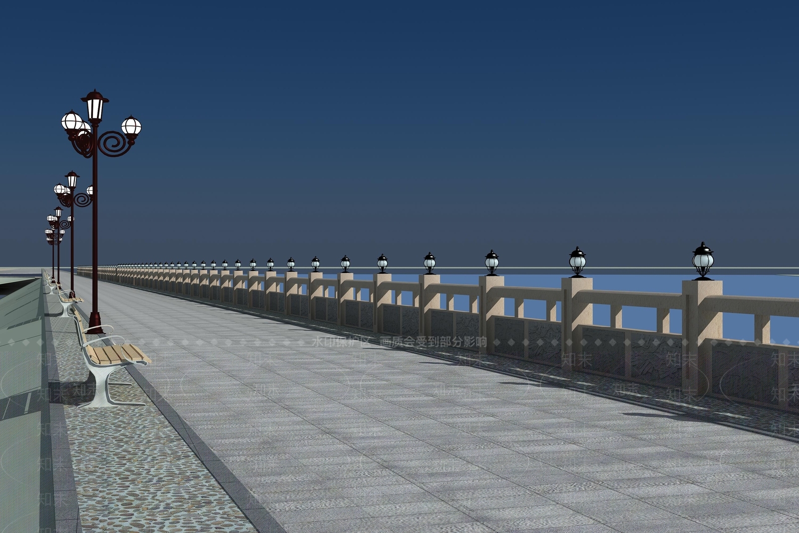 现代防浪墙3D模型下载【ID:1139823847】