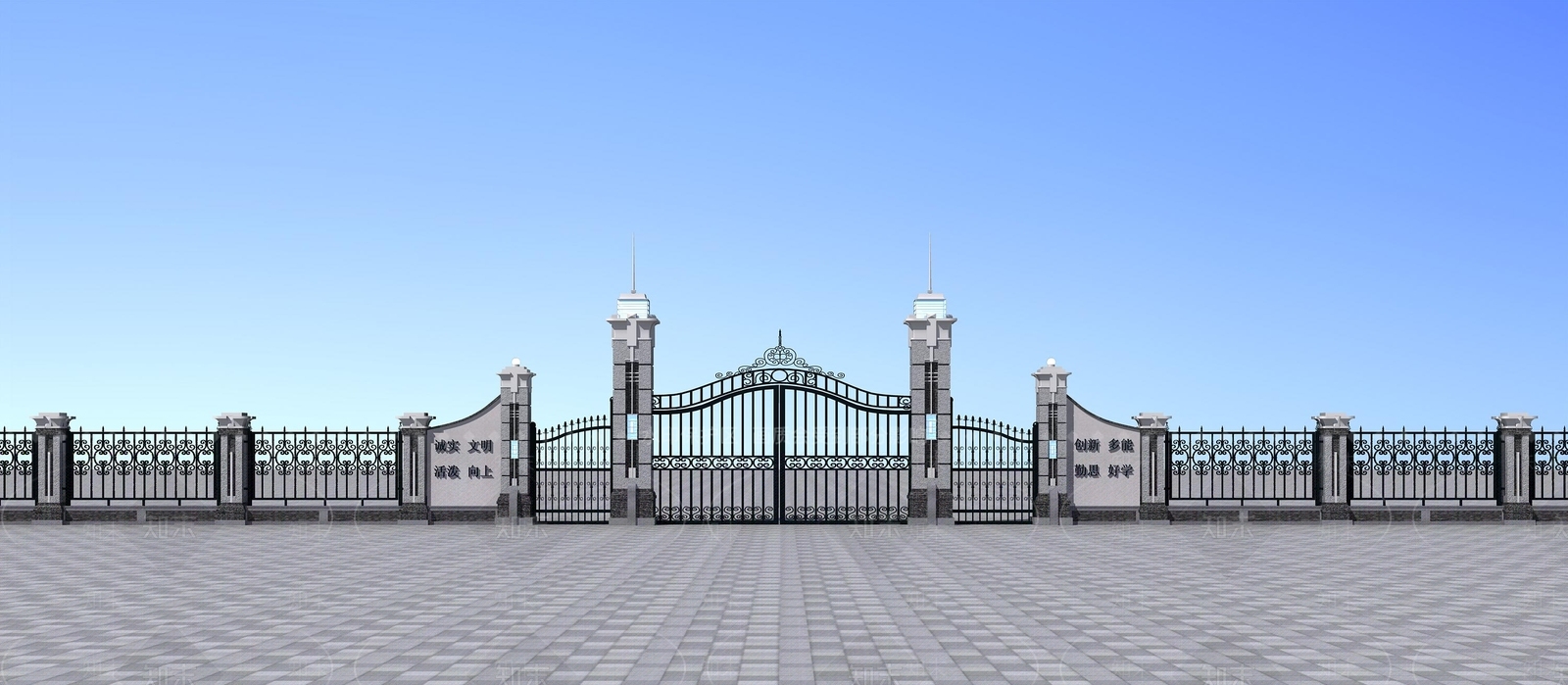现代入口大门3D模型下载【ID:1139826176】