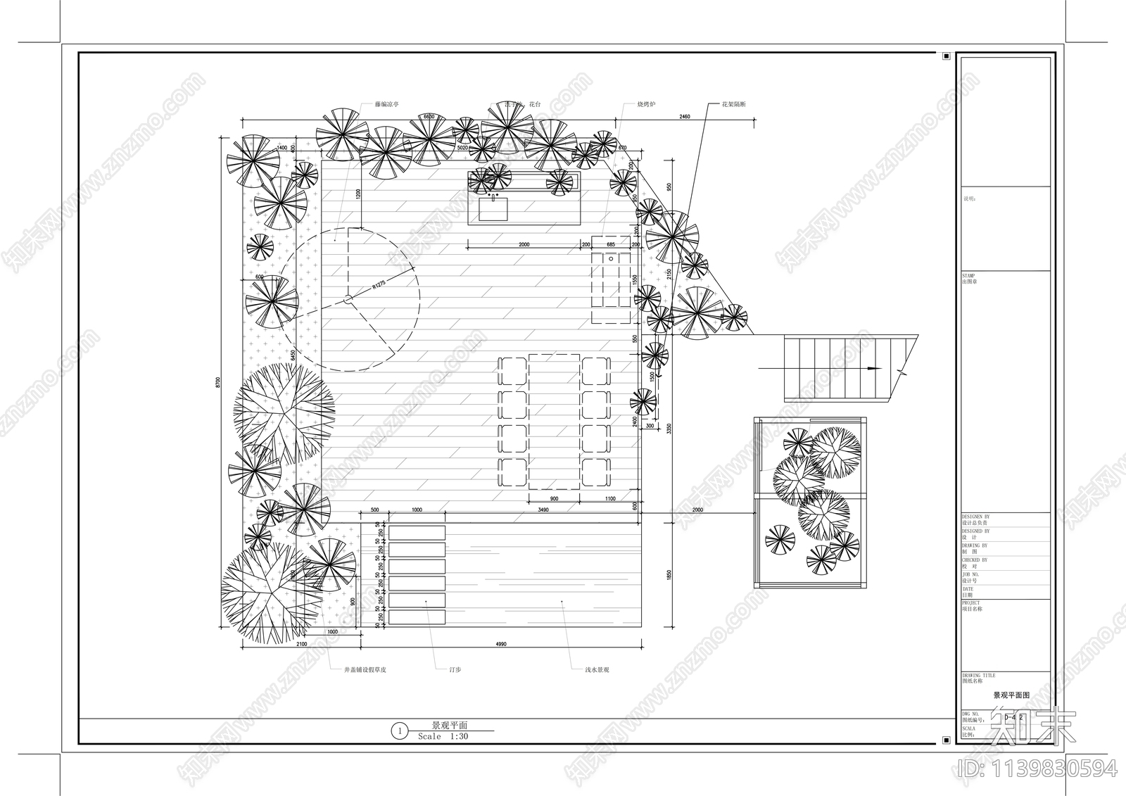 花园主题餐厅全套内装cad施工图下载【ID:1139830594】