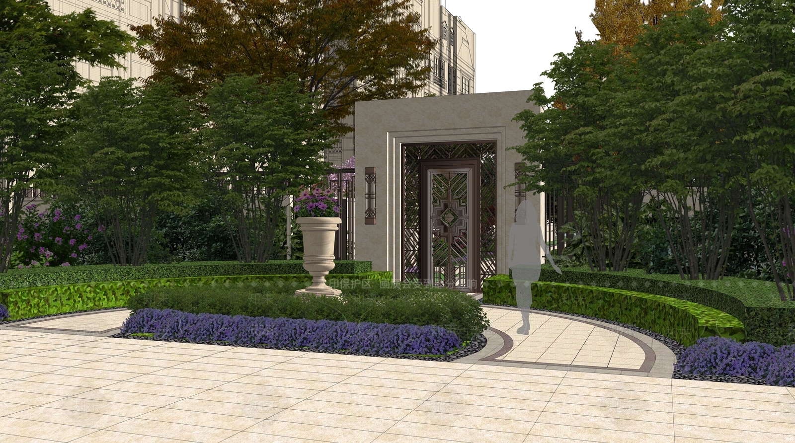 欧式别墅庭院铁艺大门SU模型下载【ID:1139835515】