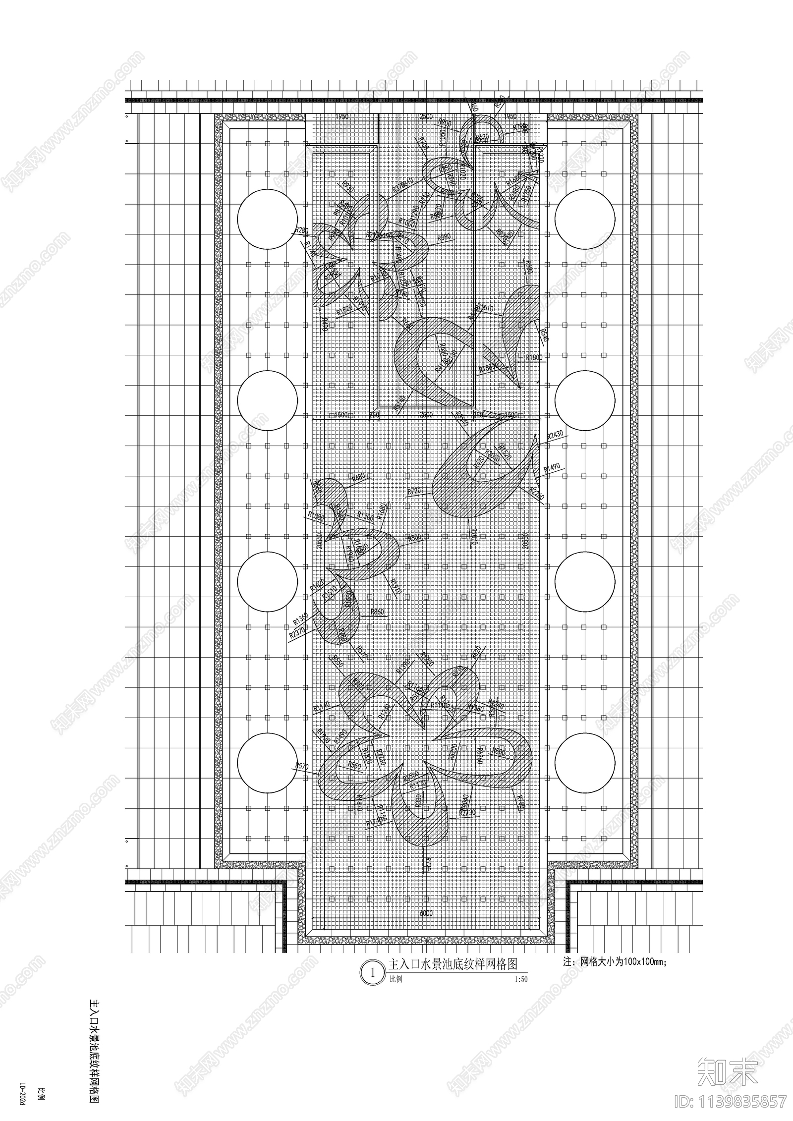 新中式主入口水景cad施工图下载【ID:1139835857】