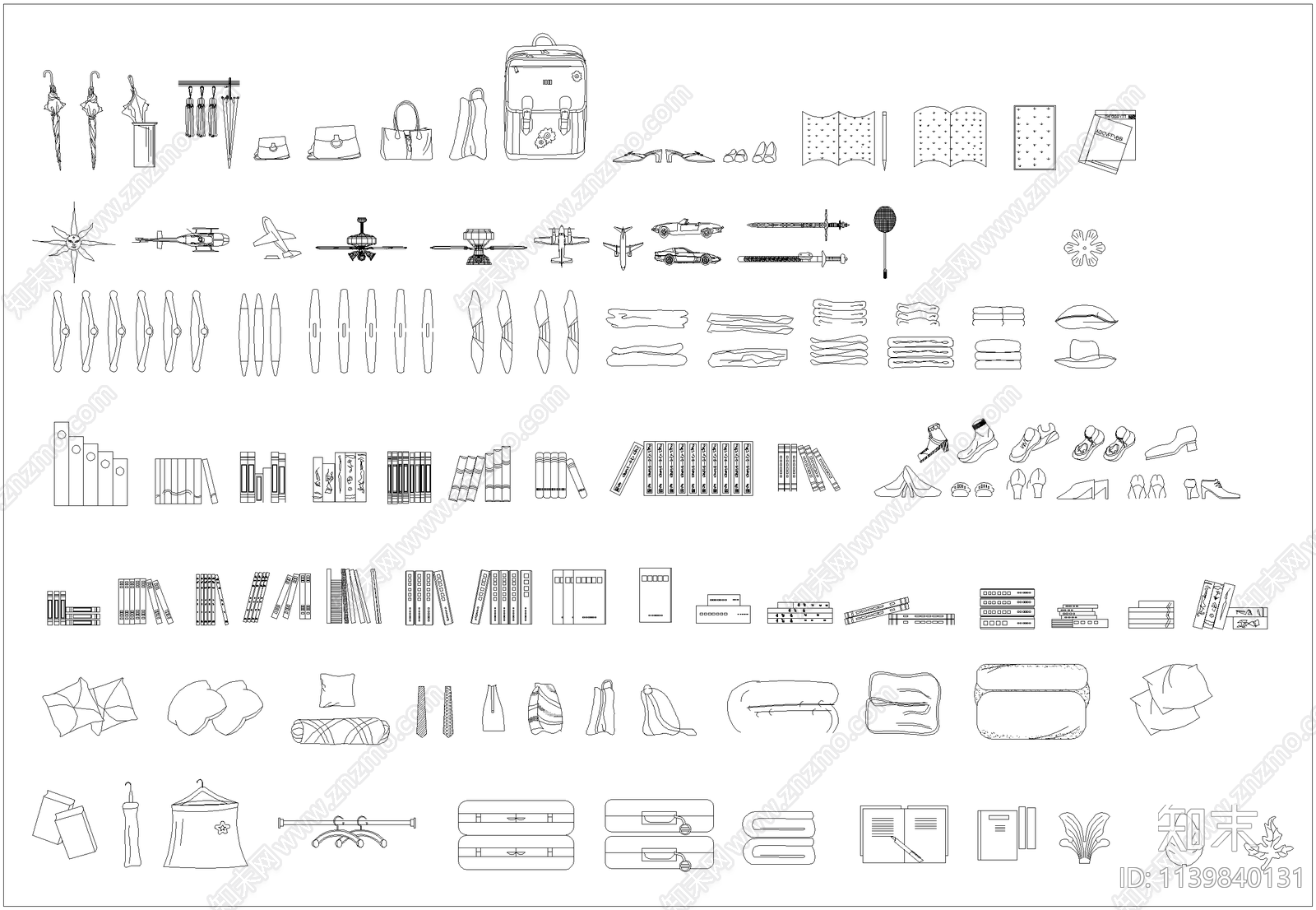摆件书籍抱枕玩具施工图下载【ID:1139840131】