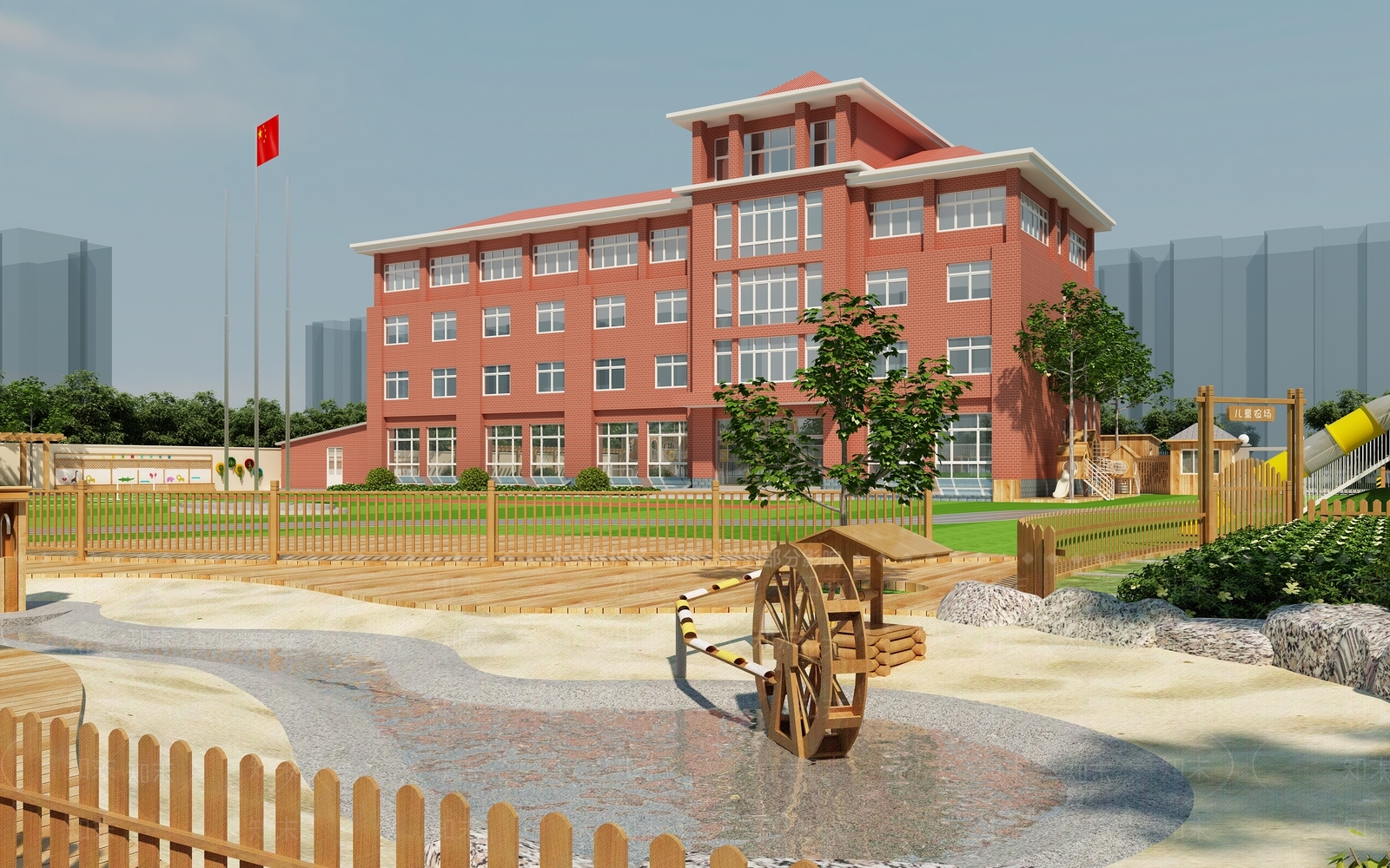 现代学校外观3D模型下载【ID:1139858822】