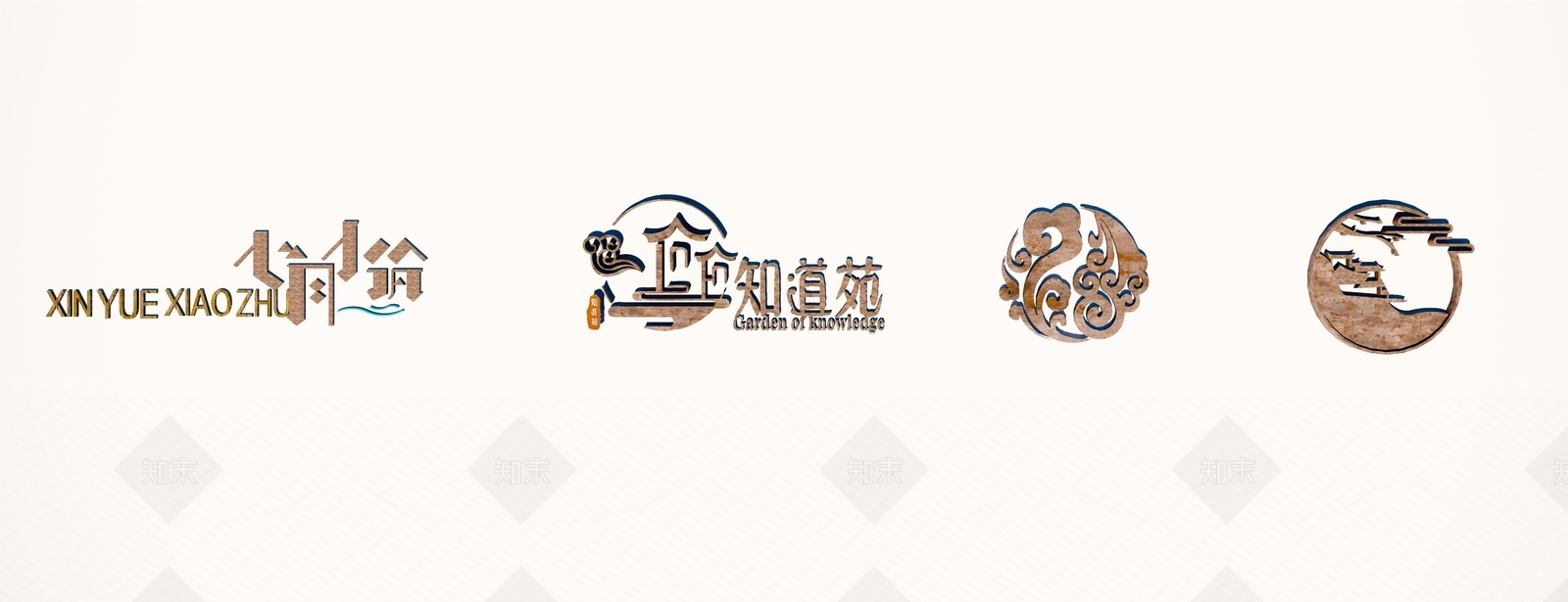 中式标识标牌SU模型草图