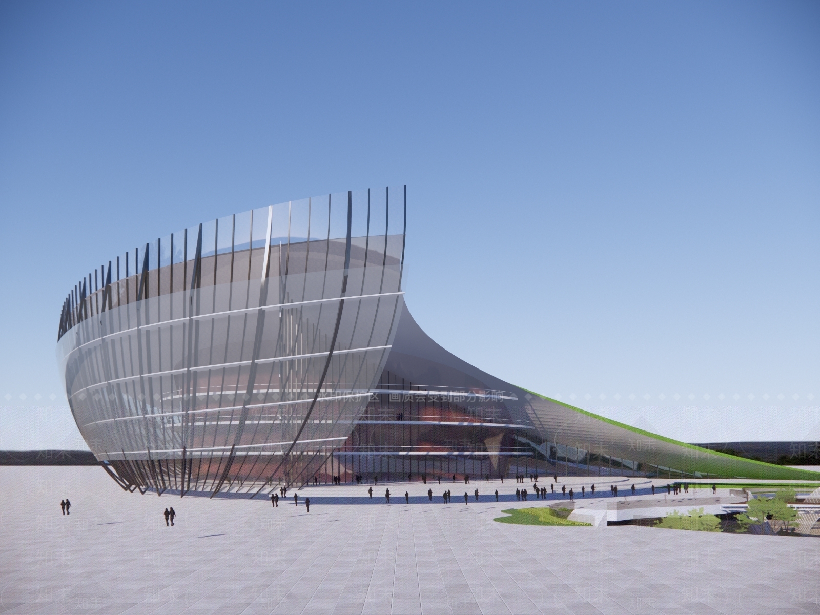 现代展览馆建筑SU模型下载【ID:1139867611】