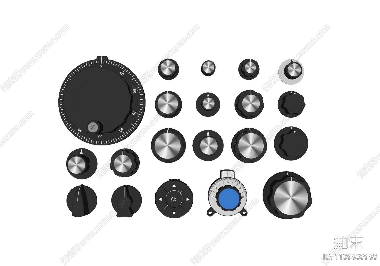 现代旋钮按钮开关SU模型下载【ID:1139868988】