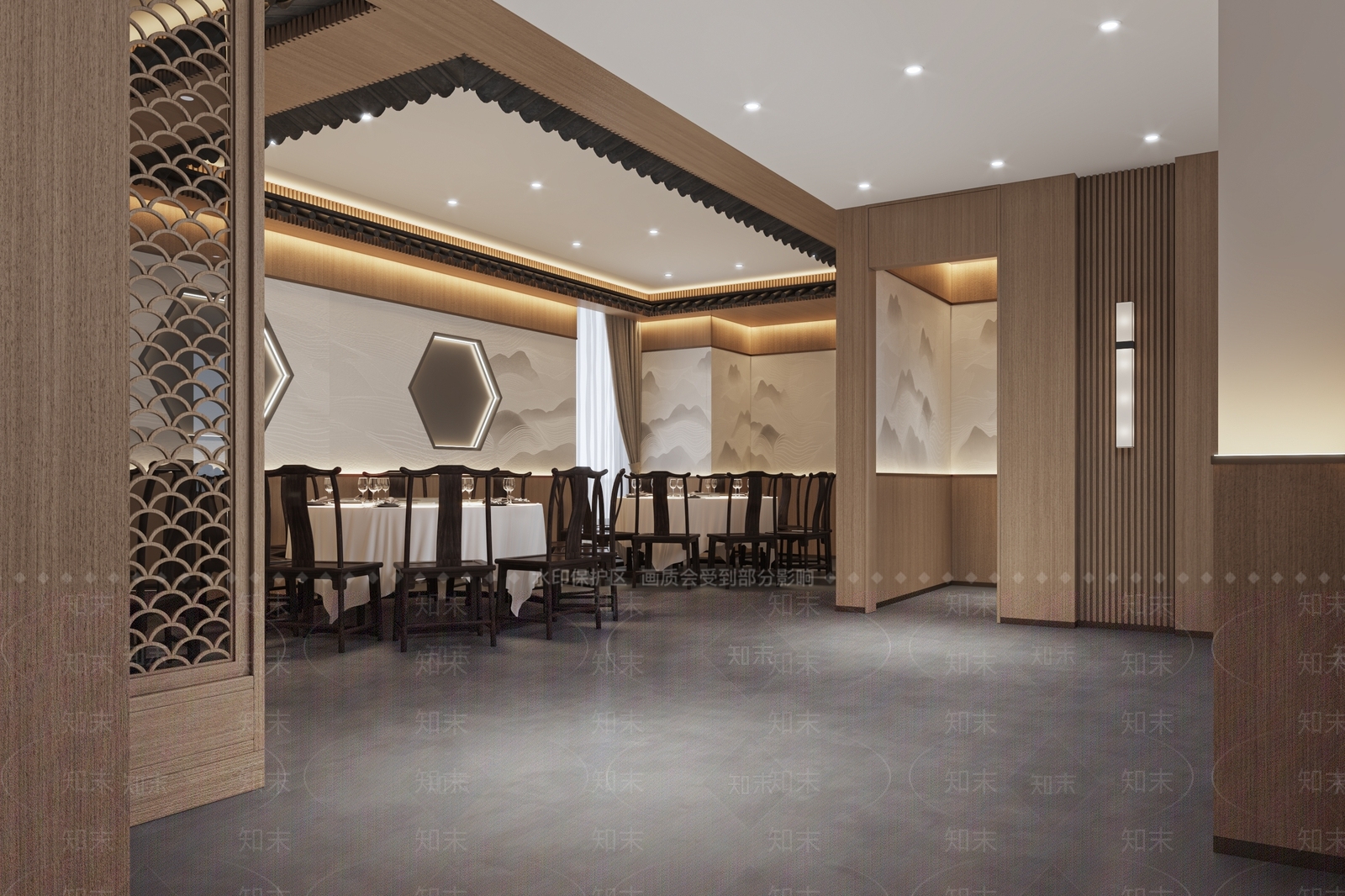 新中式餐厅3D模型下载【ID:1139872056】