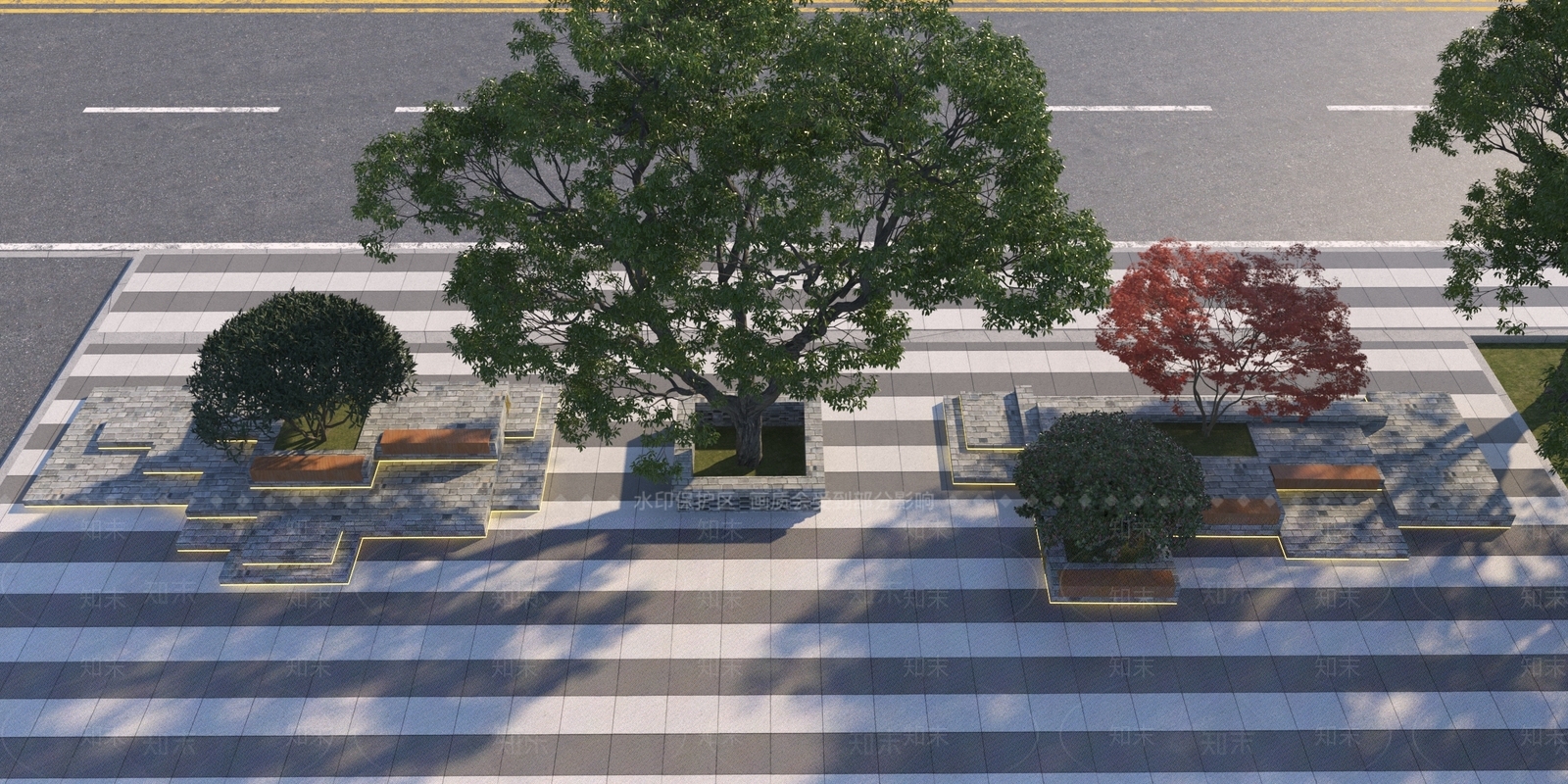 现代广场景观座椅3D模型下载【ID:1139872767】